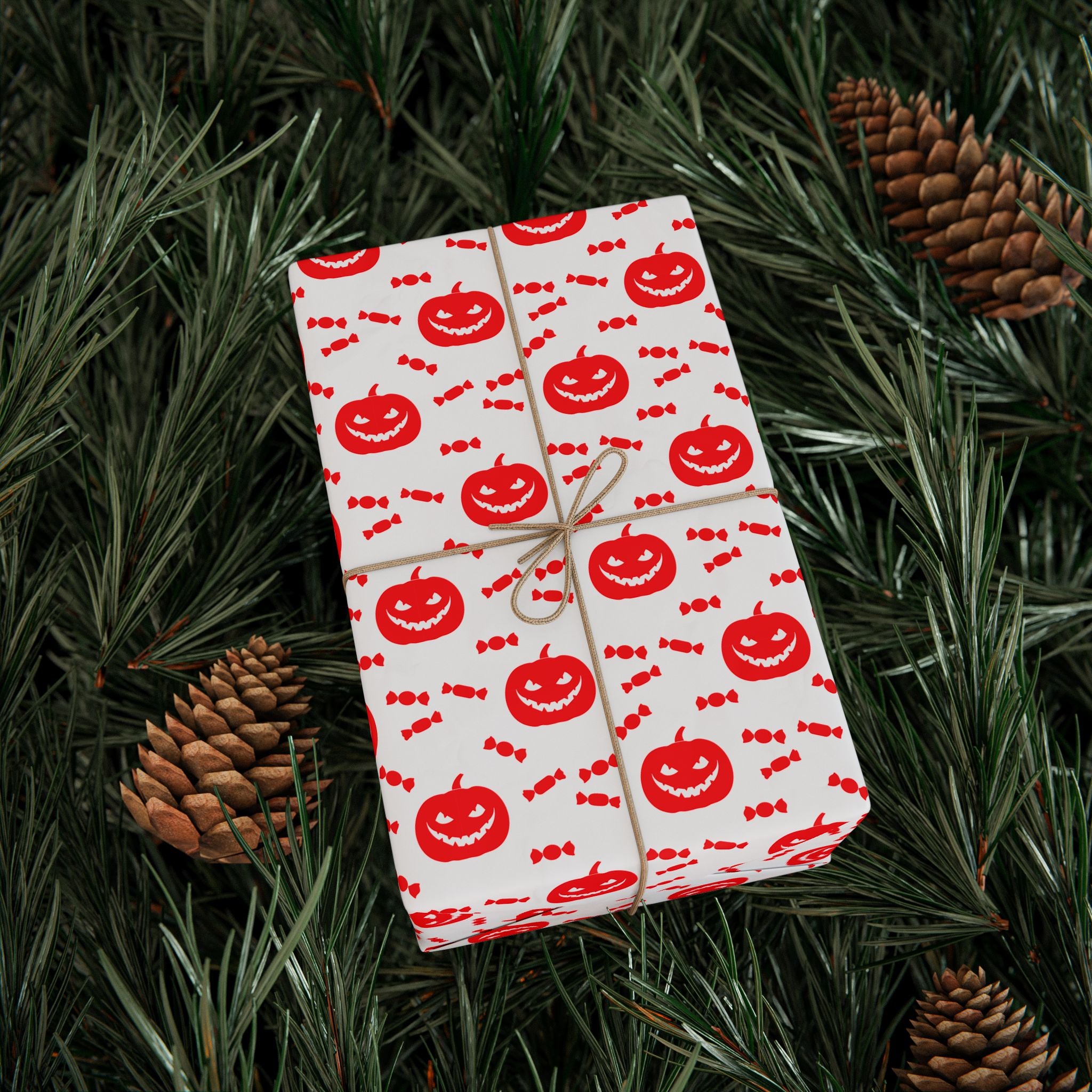 Halloween Pumpkin Candy Wrapping Paper | Holiday Gift Wrapping Paper