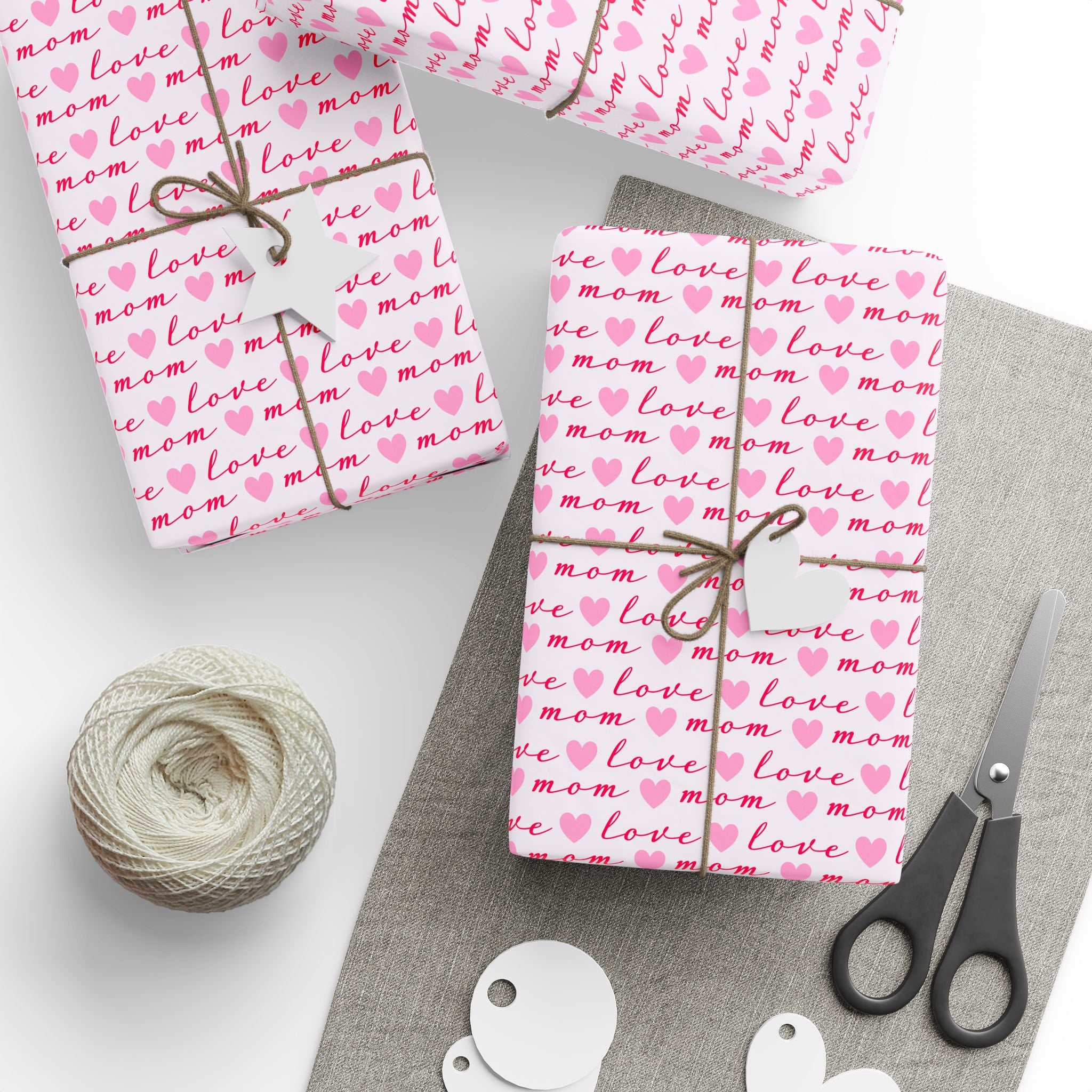 Mother's Day Love Mom Hearts Wrapping Paper - Holiday Gift Wrapping Paper Roll