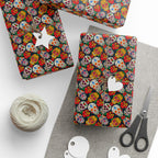 Day of the Dead Sugar Collage Wrapping Paper | Holiday Gift Wrapping Paper Roll