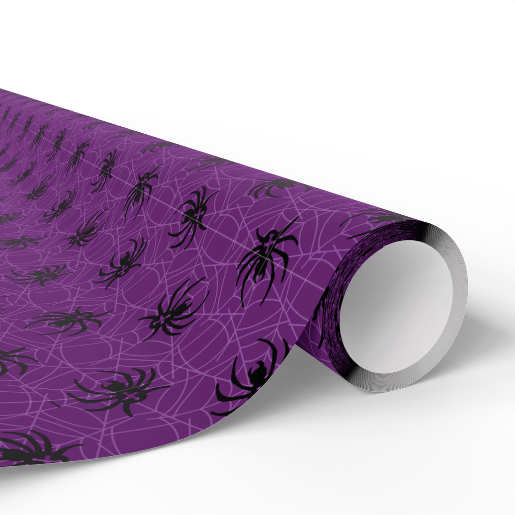 Halloween Purple Spiderwebs Wrapping Paper | Holiday Gift Wrapping Paper Roll