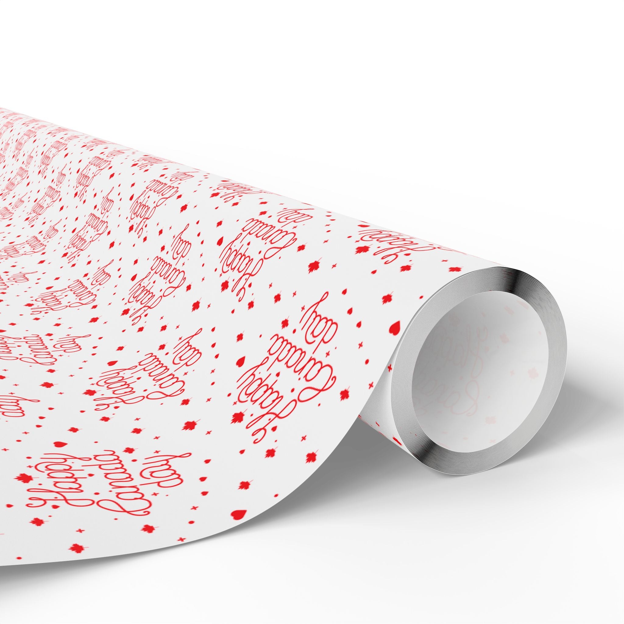 Canada Day Happy Cursive Wrapping Paper - Holiday Gift Wrapping Paper Roll