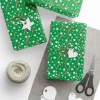 Christmas Green Candy Canes Wrapping Paper | Holiday Gift Wrapping Paper Roll
