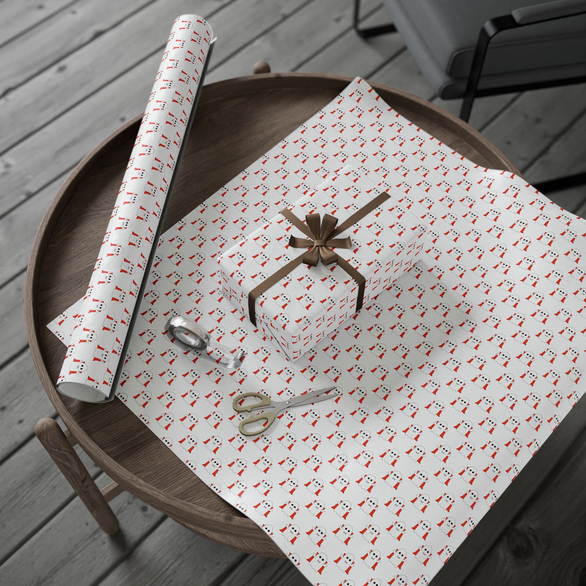 Halloween Ghost Dracula Wrapping Paper | Holiday Gift Wrapping Paper Roll
