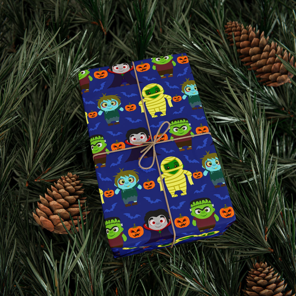 Halloween Monsters Row Wrapping Paper | Holiday Gift Wrapping Paper