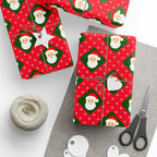 Christmas Checkerboard Santa Wrapping Paper | Holiday Gift Wrapping Paper Roll