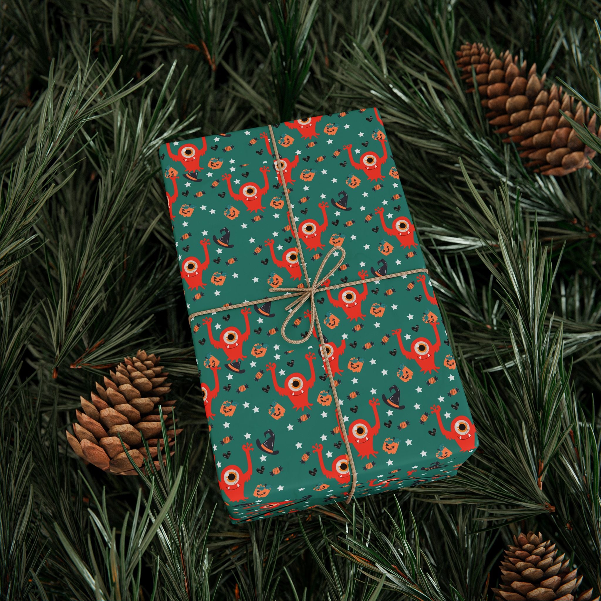 Halloween One Eyed Monster Wrapping Paper | Holiday Gift Wrapping Paper Roll