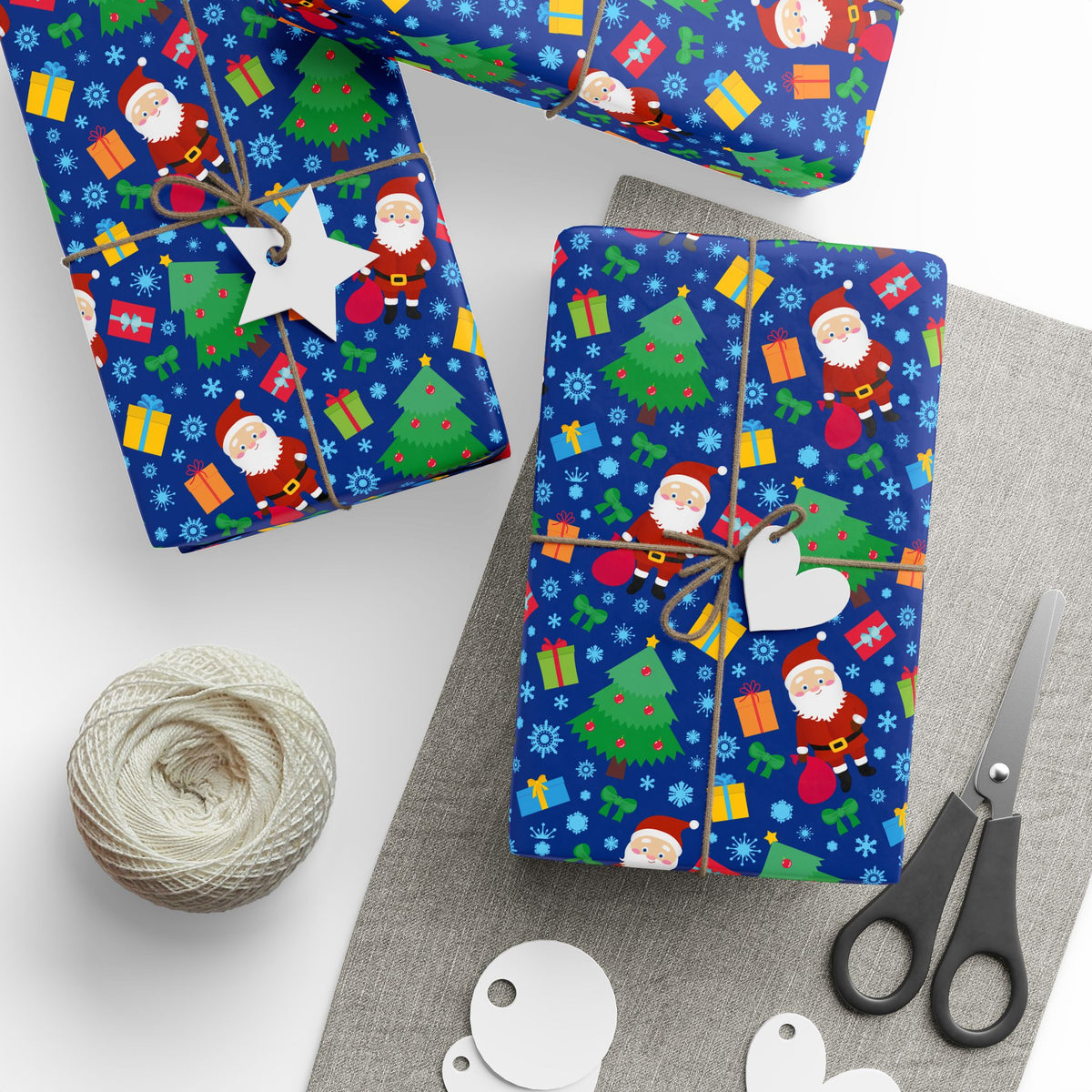 Christmas Blue Christmas Wrapping Paper | Holiday Gift Wrapping Paper