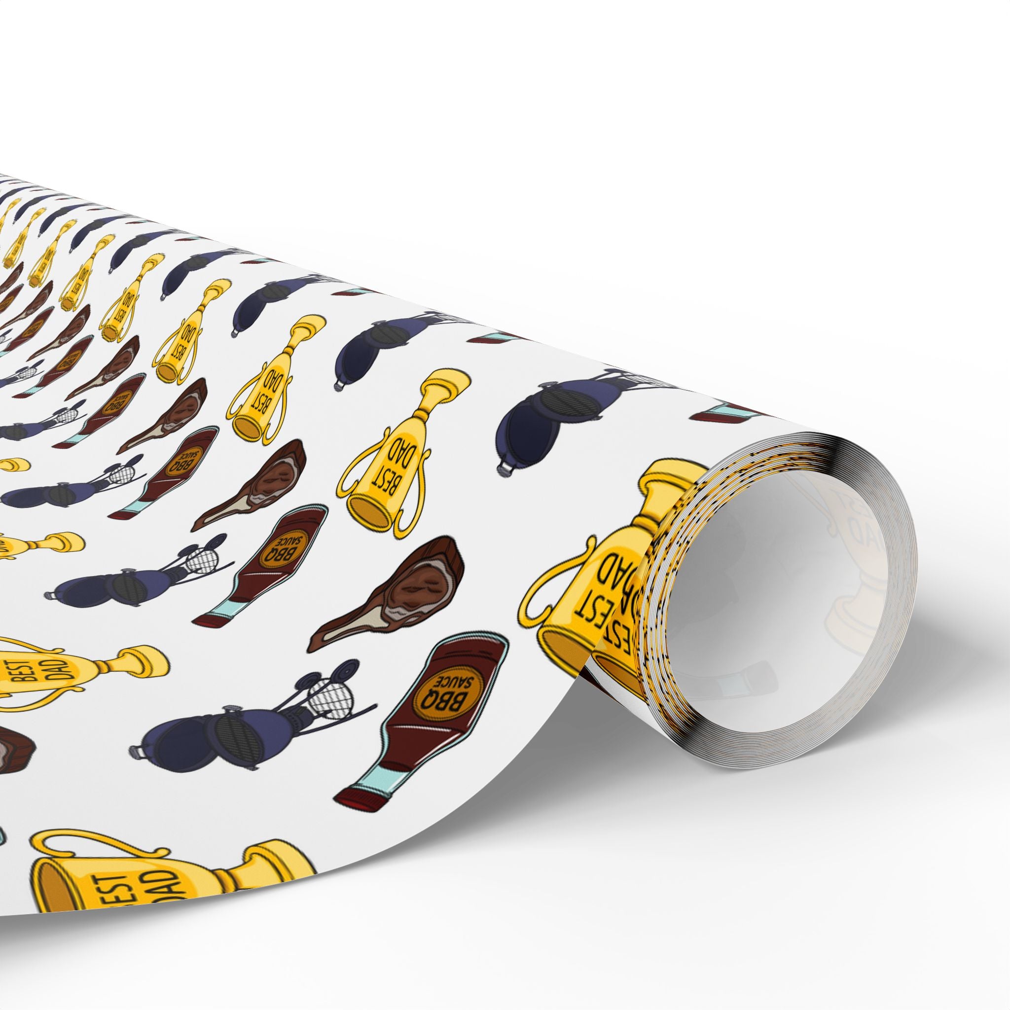 Father's Day Best Dad Cookout Wrapping Paper - Holiday Gift Wrapping Paper Roll