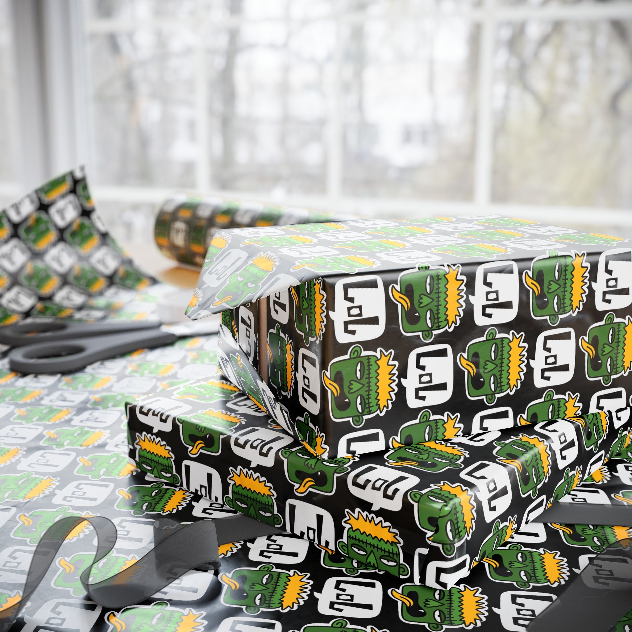 Halloween Laughing Zombies Wrapping Paper | Holiday Gift Wrapping Paper Roll