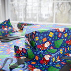 Christmas Blue Christmas Wrapping Paper | Holiday Gift Wrapping Paper