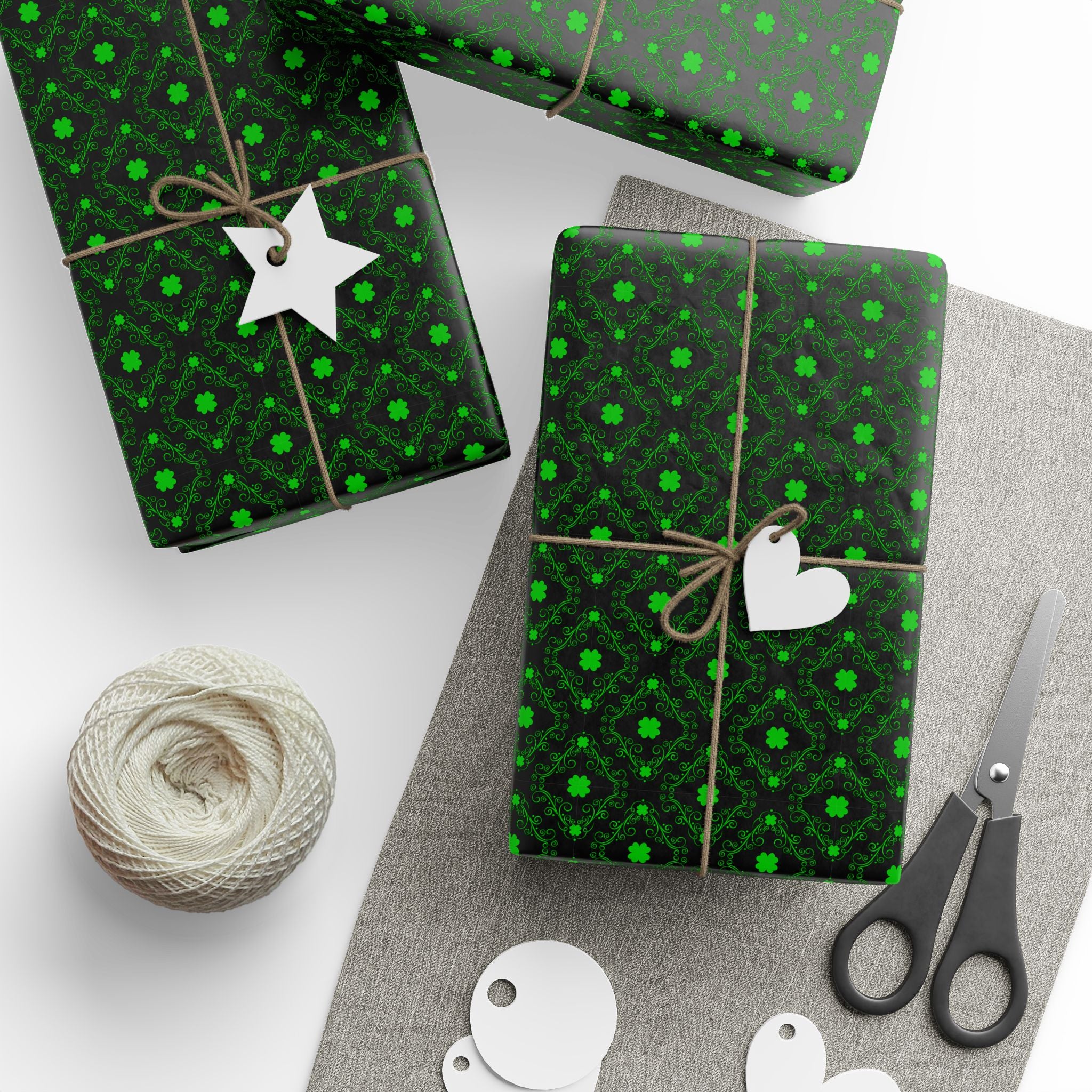 St Patrick's Day Decorative Clover Wrapping Paper | Holiday Gift Wrapping Paper Roll