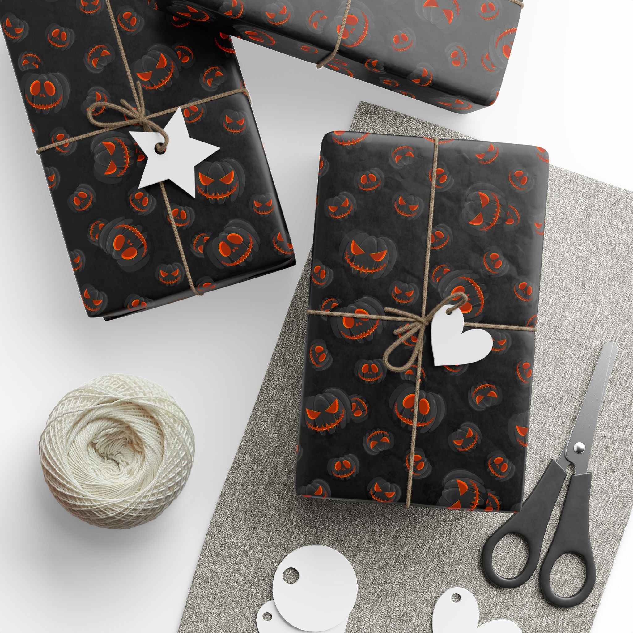 Halloween Evil Pumpkins Wrapping Paper | Holiday Gift Wrapping Paper Roll
