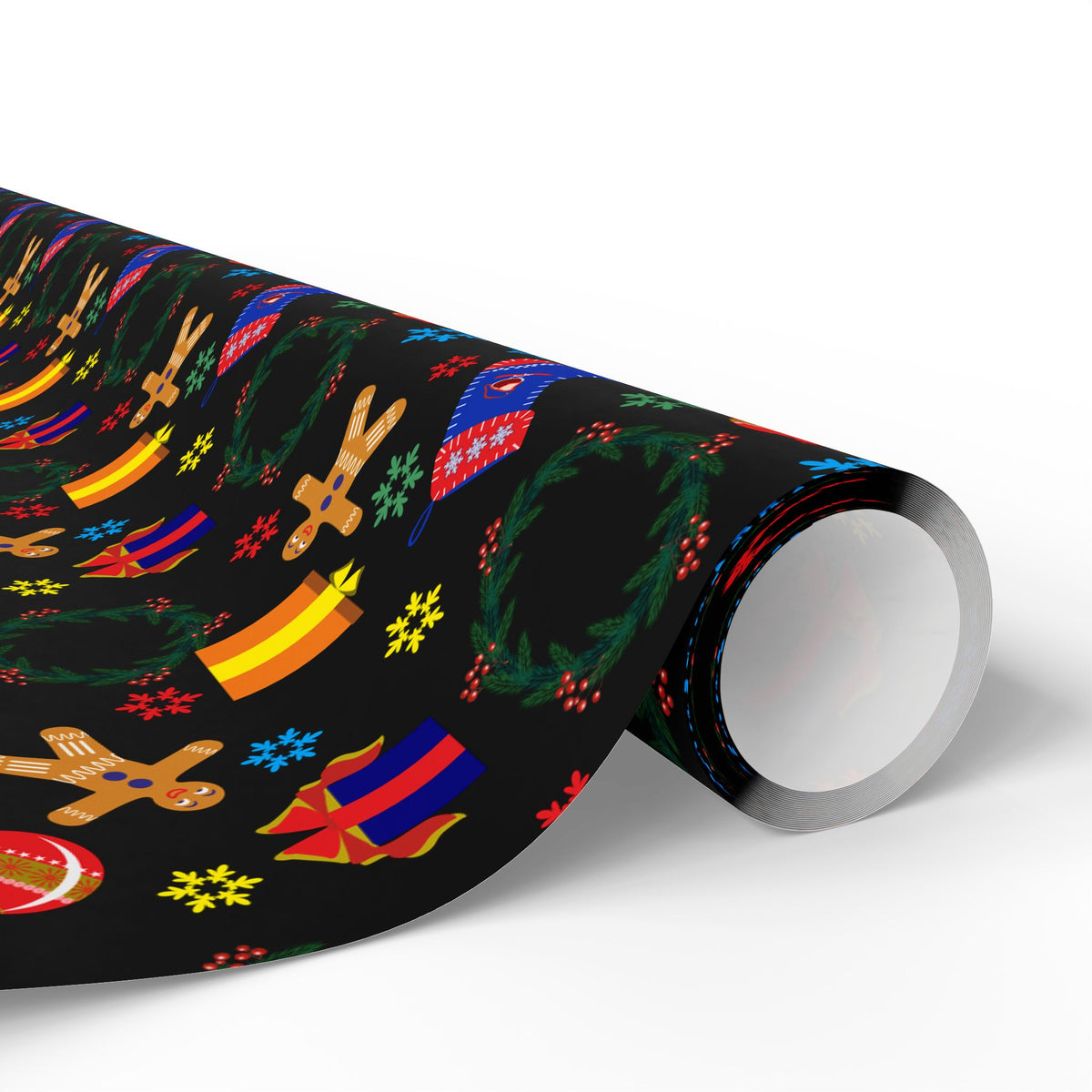 Christmas Blue Stockings Wrapping Paper | Holiday Gift Wrapping Paper