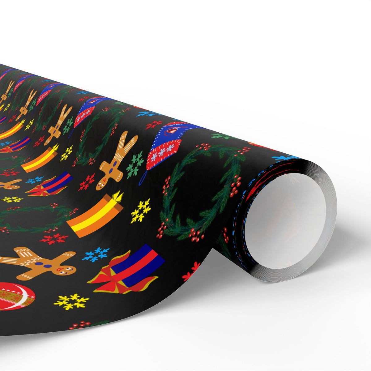 Christmas Blue Stockings Wrapping Paper | Holiday Gift Wrapping Paper