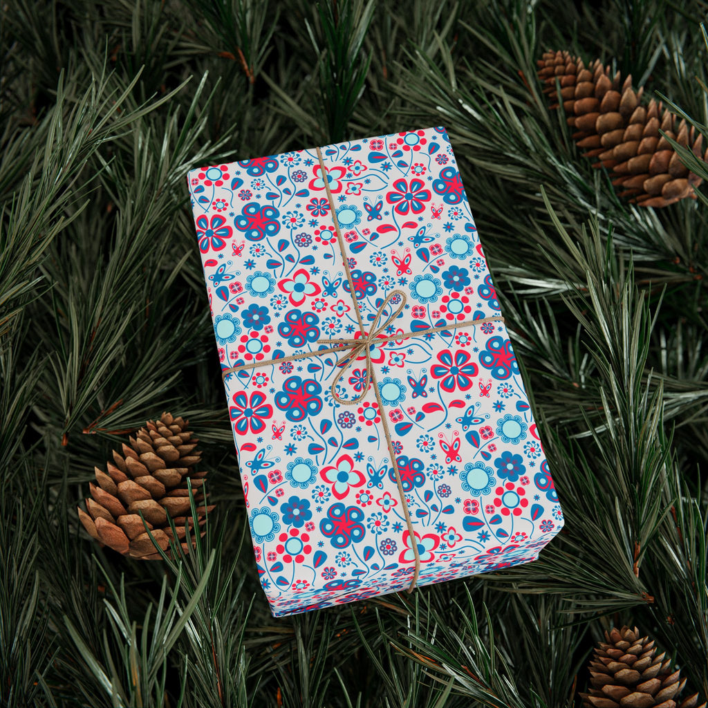 Floral Design 001 Wrapping Paper - Holiday Gift Wrapping Paper Roll