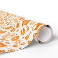 Hanukkah Orange Elements Wrapping Paper | Holiday Gift Wrapping Paper Roll