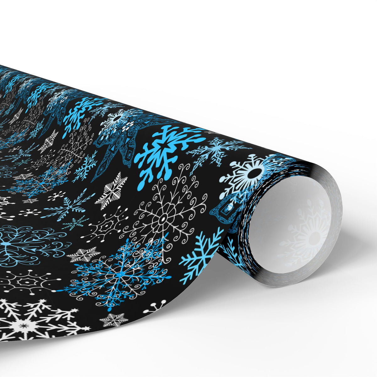 Christmas Dark Snowfall Wrapping Paper | Holiday Gift Wrapping Paper Roll