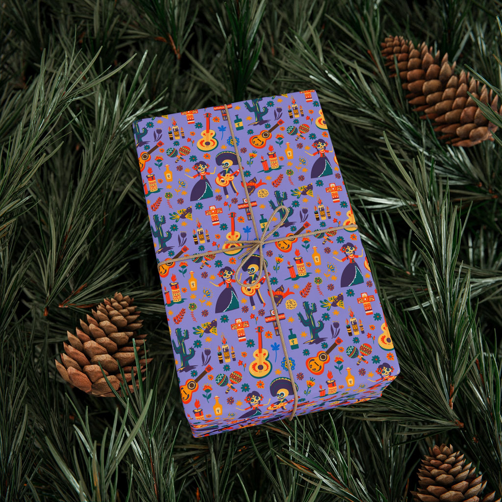 Day of the Dead Mariachi Bones Wrapping Paper | Holiday Gift Wrapping Paper Roll