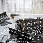 NSFW Stick Figure X Rated Fun on Black Wrapping Paper - Holiday Gift Wrapping Paper Roll