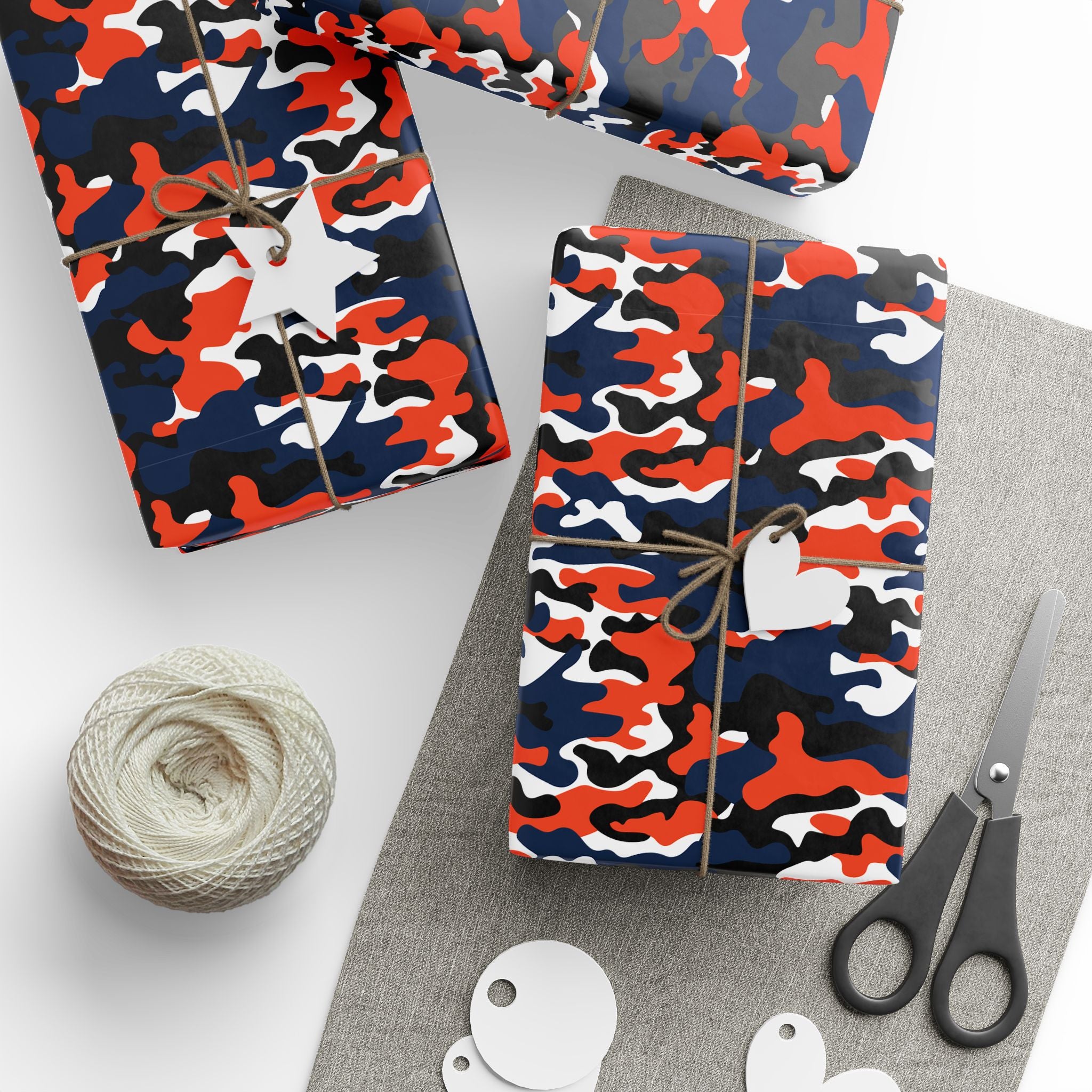 Illinois Fighting Illini Inspired Camoflauge Wrapping Paper - Holiday Gift Wrapping Paper Roll