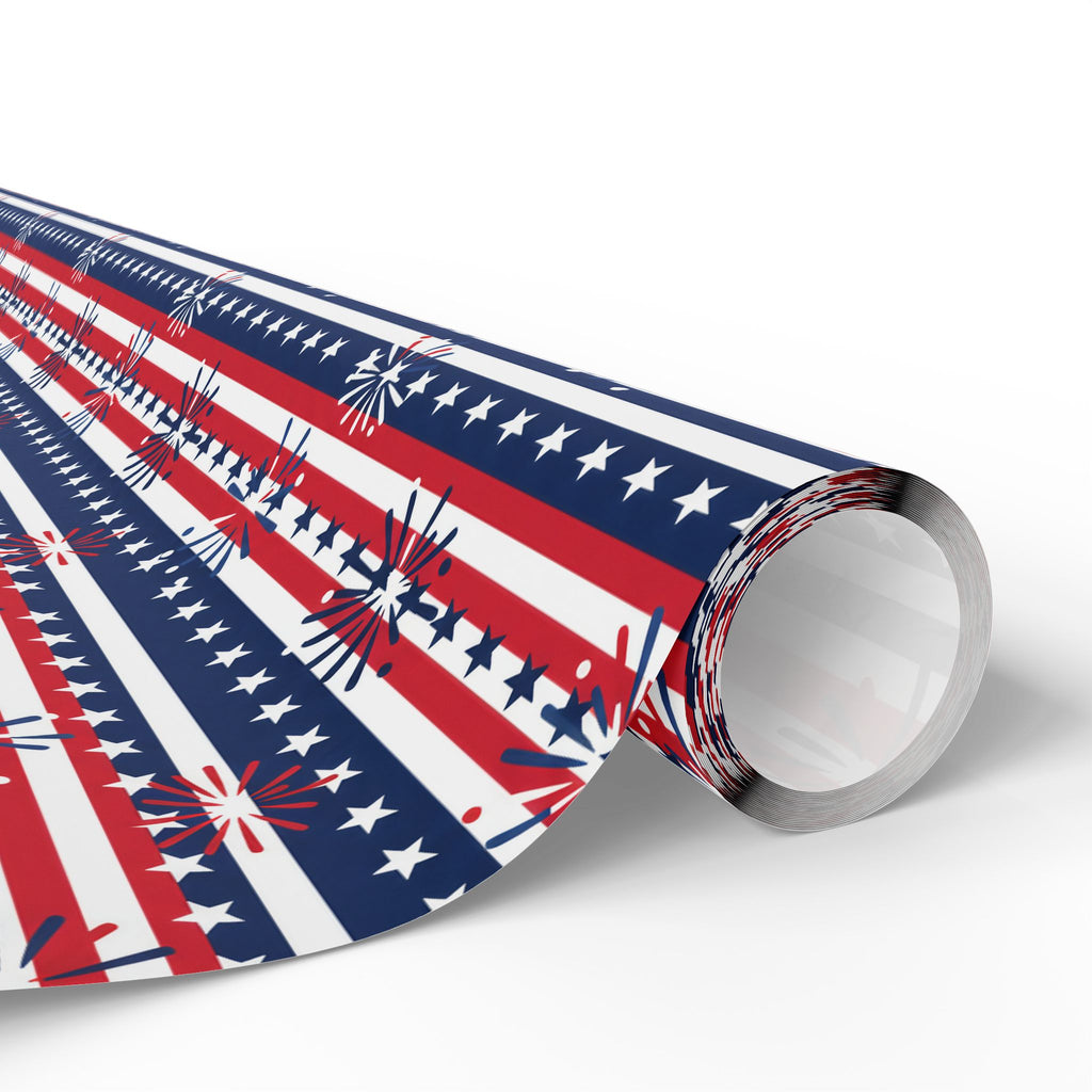 4th of July Horizontal Fireworks Wrapping Paper | Holiday Gift Wrapping Paper