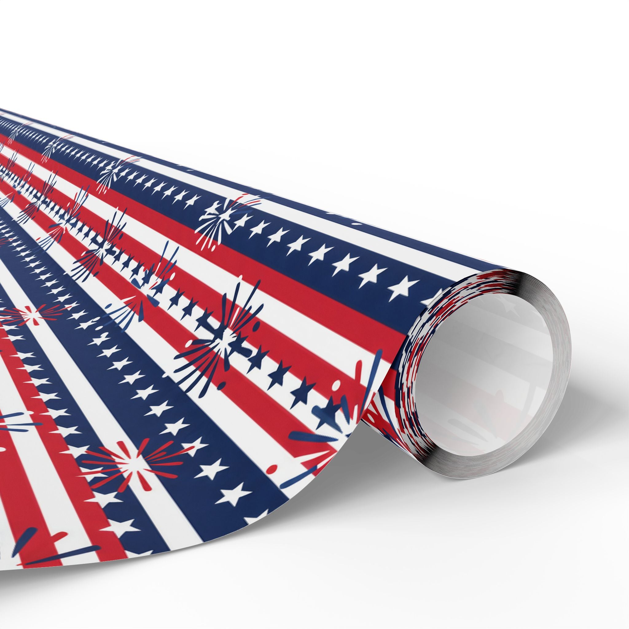 4th of July Horizontal Fireworks Wrapping Paper | Holiday Gift Wrapping Paper