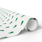 Christmas Little Green Trees Wrapping Paper | Holiday Gift Wrapping Paper Roll