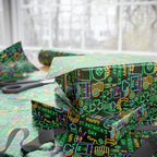 St Patrick's Day Neon Icons Wrapping Paper | Holiday Gift Wrapping Paper Roll