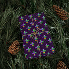 Mardis Gras Fleur De Lis Carnival Wrapping Paper | Holiday Gift Wrapping Paper Roll