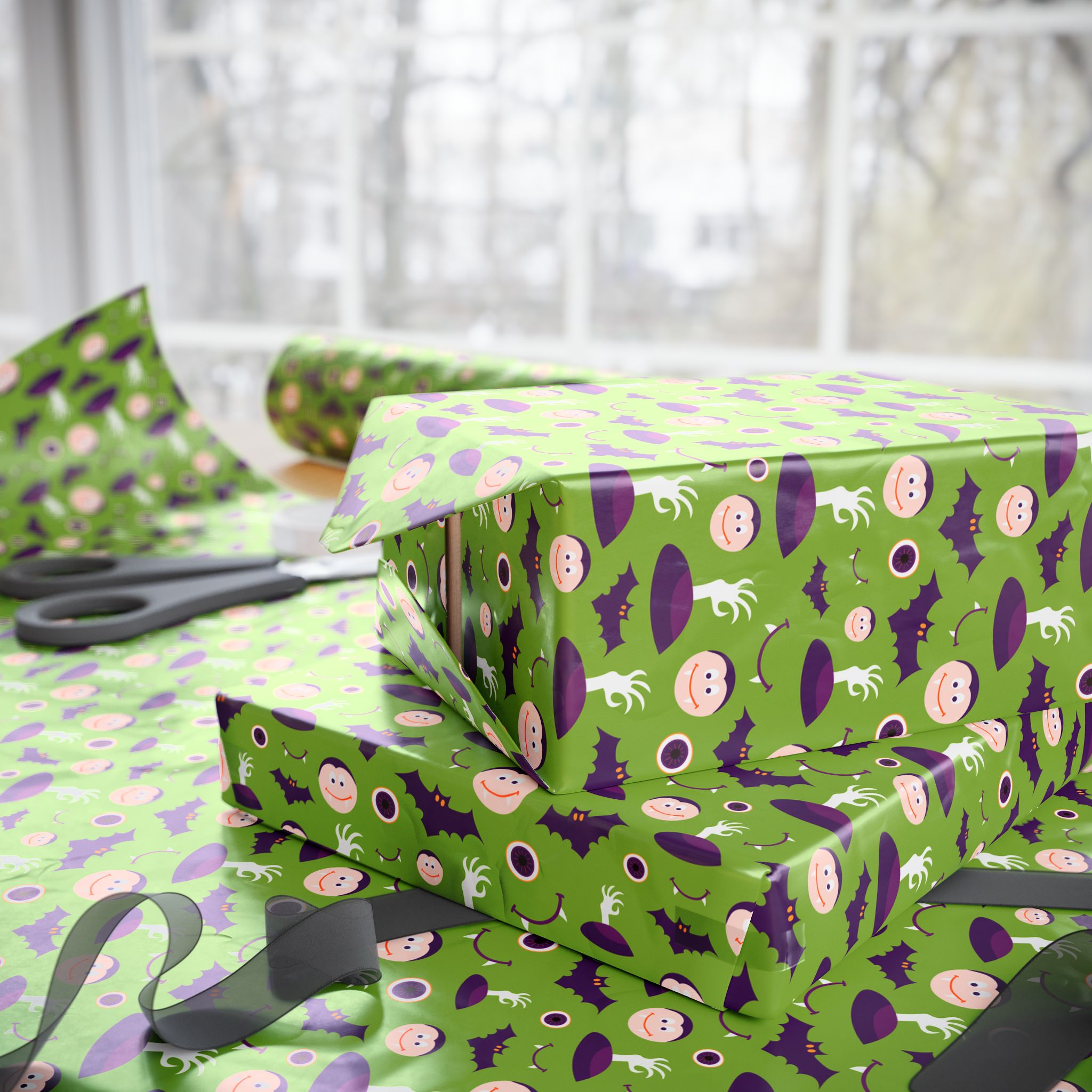 Halloween Graveyard Hands Wrapping Paper | Holiday Gift Wrapping Paper Roll