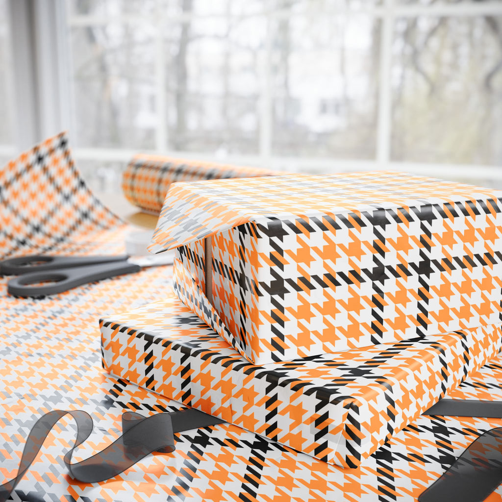 Houndstooth Wrapping Paper Design Mango 016 - Holiday Gift Wrapping Paper Roll