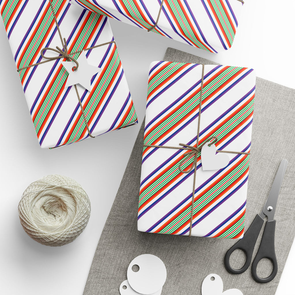 Stripe Design 006 Wrapping Paper - Holiday Gift Wrapping Paper Roll