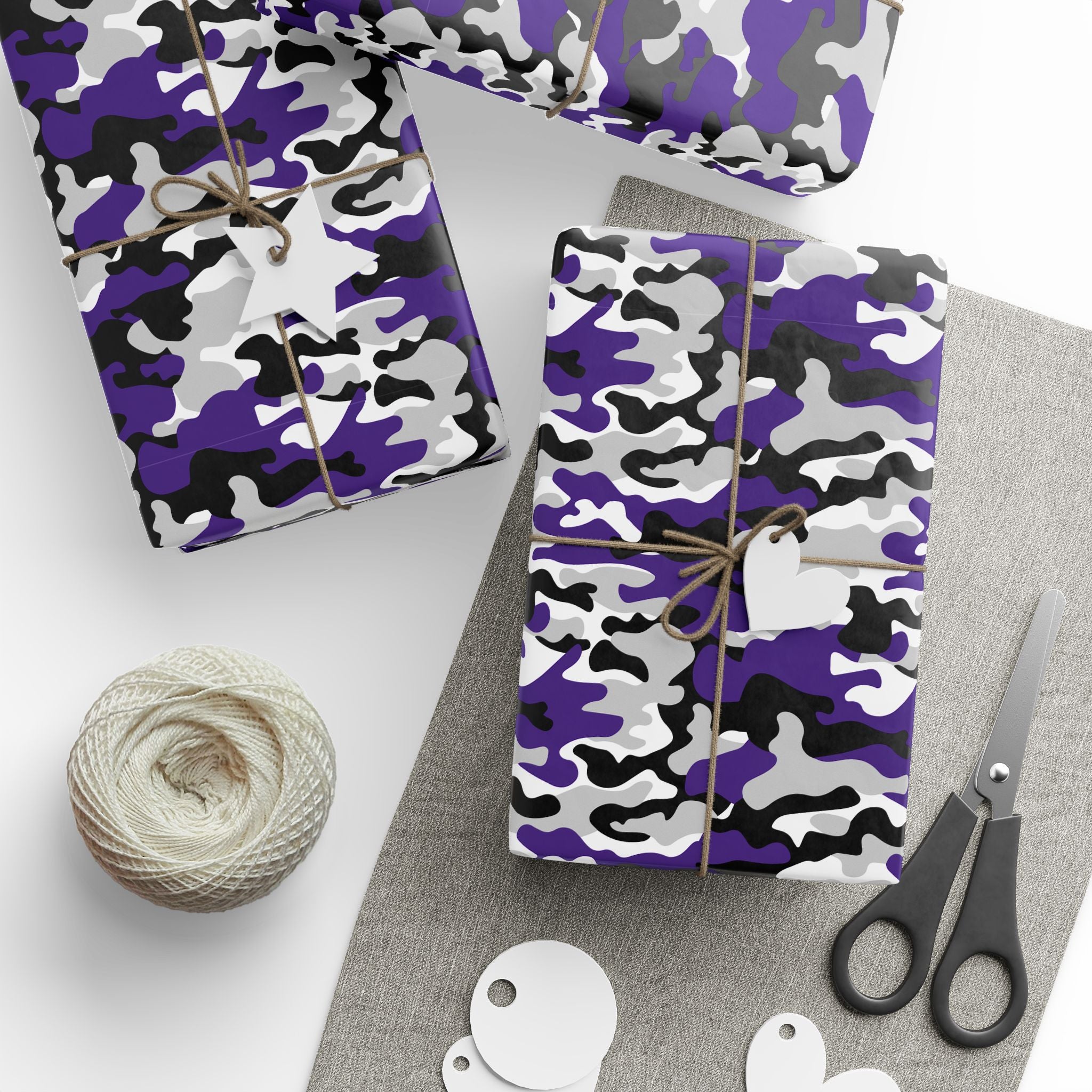 Northwestern Wildcats Inspired Camoflauge Wrapping Paper - Holiday Gift Wrapping Paper Roll