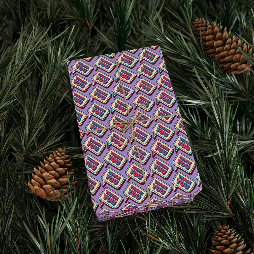 Thank You Diagonal Conversations Wrapping Paper Design | Holiday Gift Wrapping Paper Roll