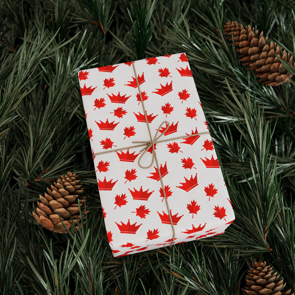 Canada Day Leaf Crown Wrapping Paper - Holiday Gift Wrapping Paper Roll