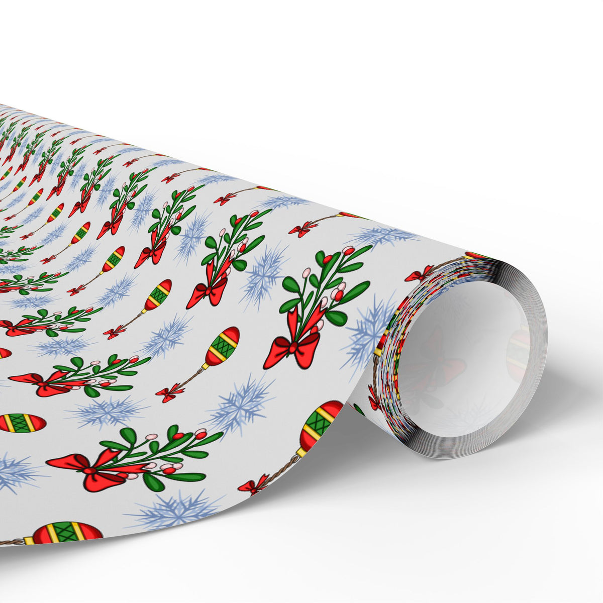 Christmas Cartoon Mistletoe Wrapping Paper | Holiday Gift Wrapping Paper Roll