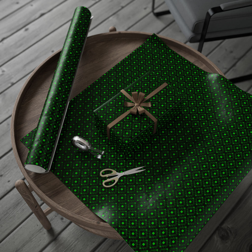 St Patrick's Day Decorative Clover Wrapping Paper | Holiday Gift Wrapping Paper Roll