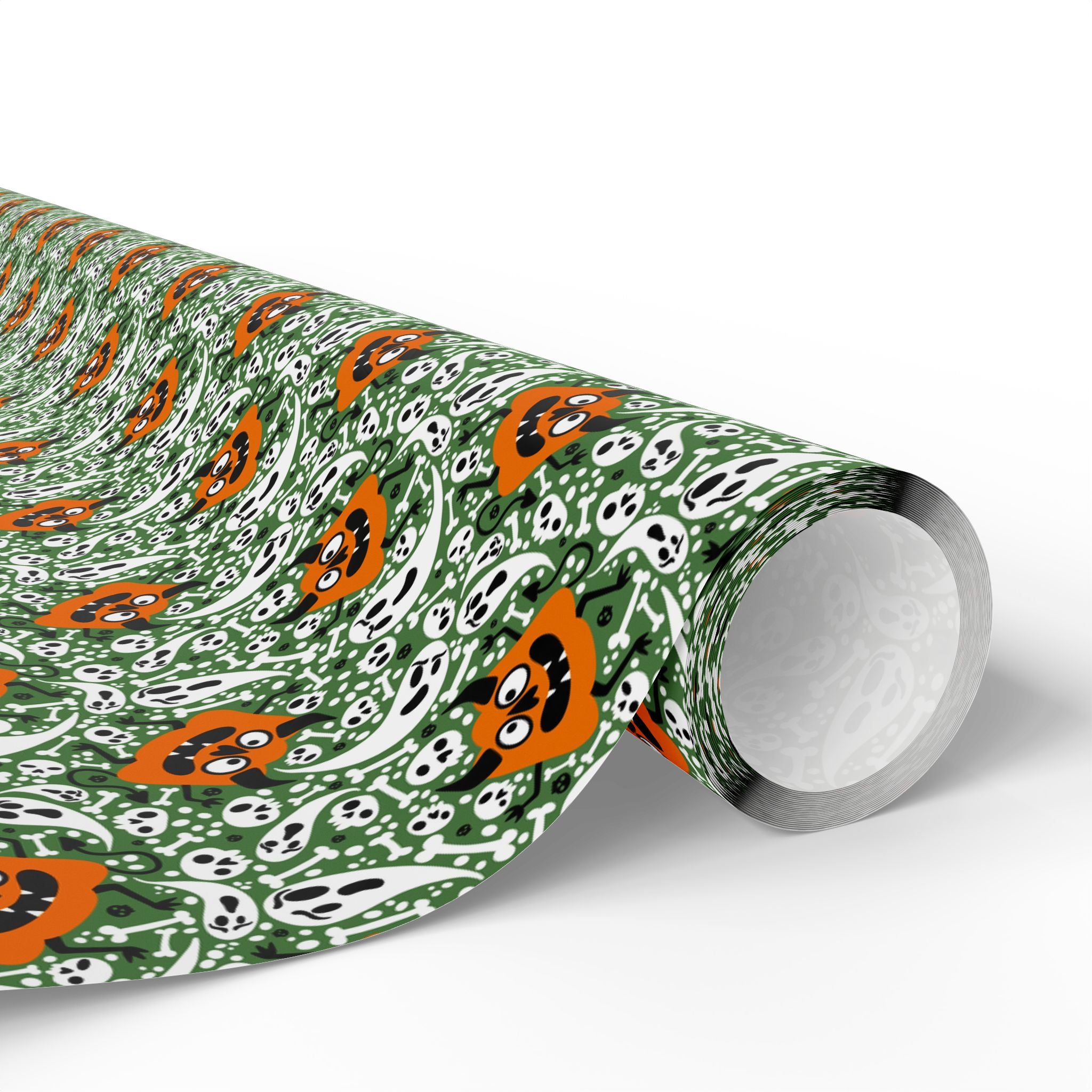 Halloween Ghost Background Wrapping Paper | Holiday Gift Wrapping Paper Roll