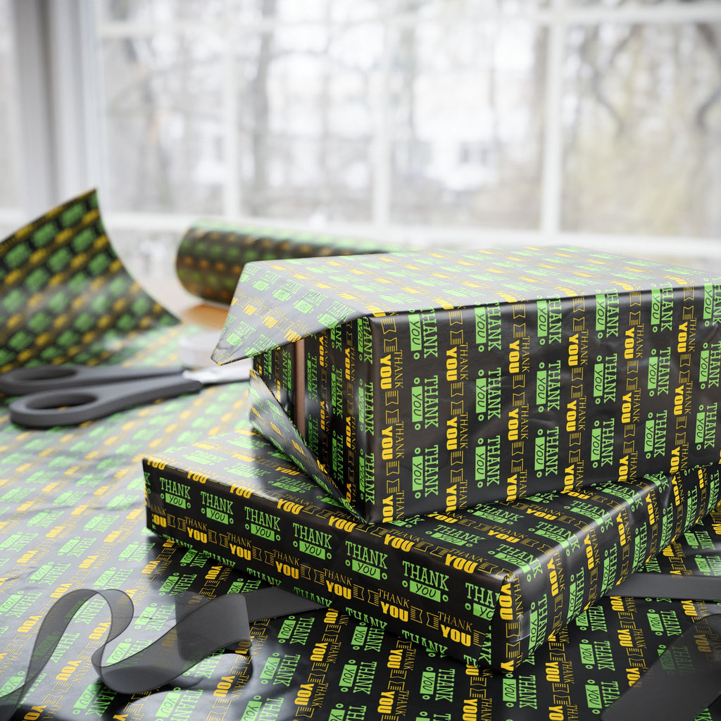 Thank You Ribbons Wrapping Paper Design | Holiday Gift Wrapping Paper Roll