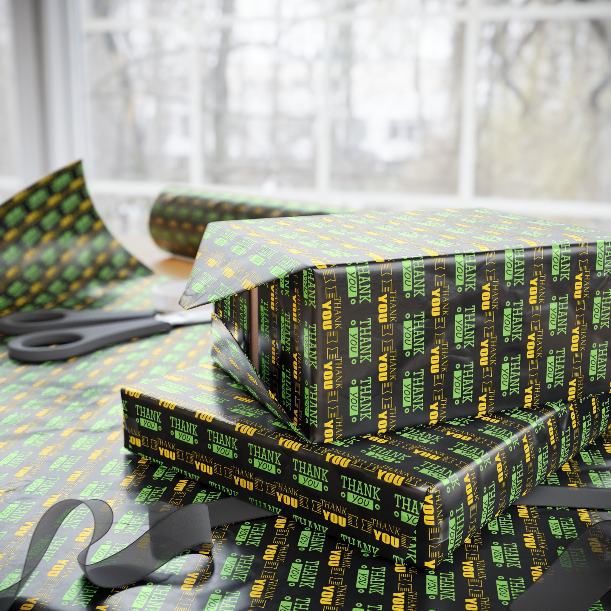 Thank You Ribbons Wrapping Paper Design | Holiday Gift Wrapping Paper Roll