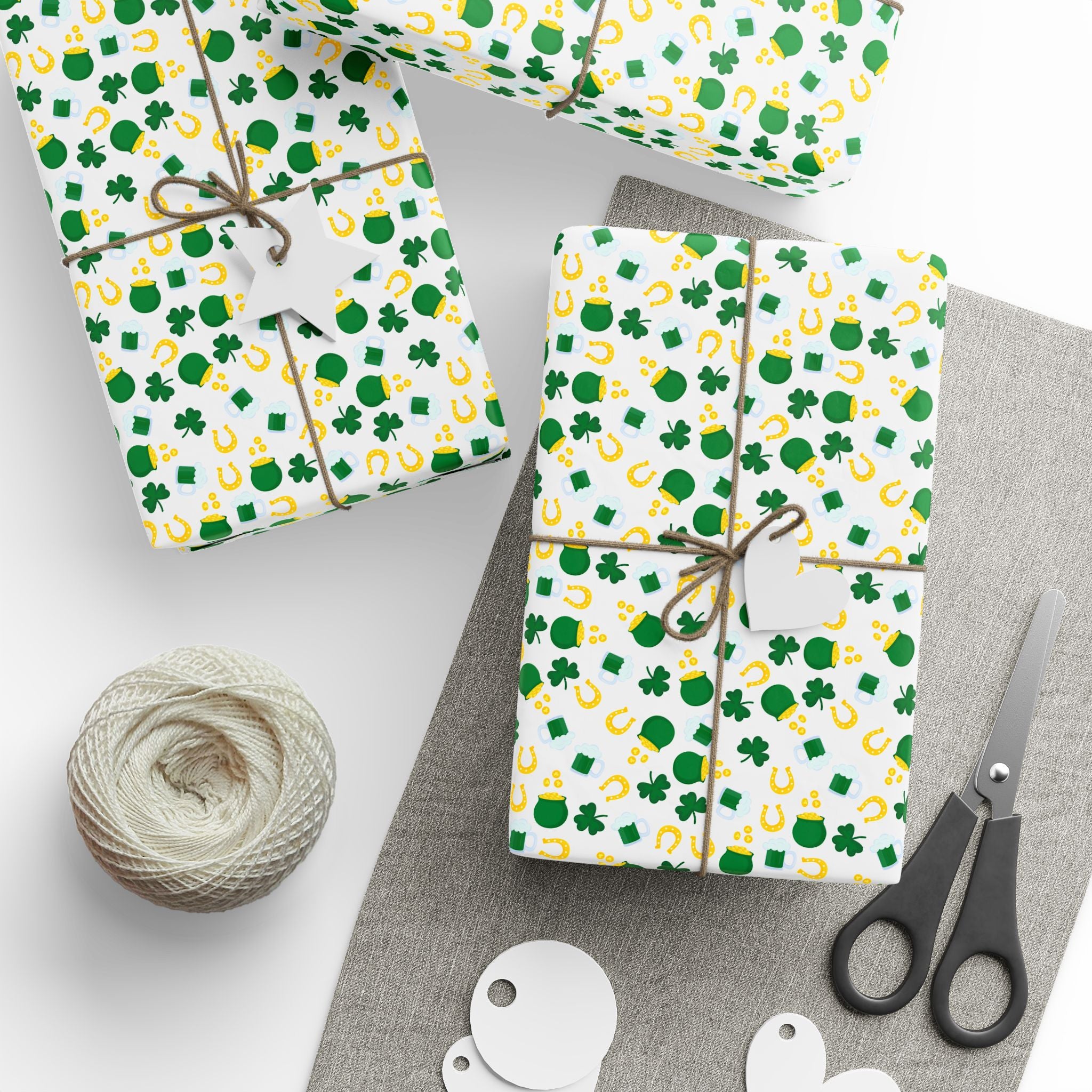 St Patrick's Day Luck of the Irish Wrapping Paper | Holiday Gift Wrapping Paper Roll
