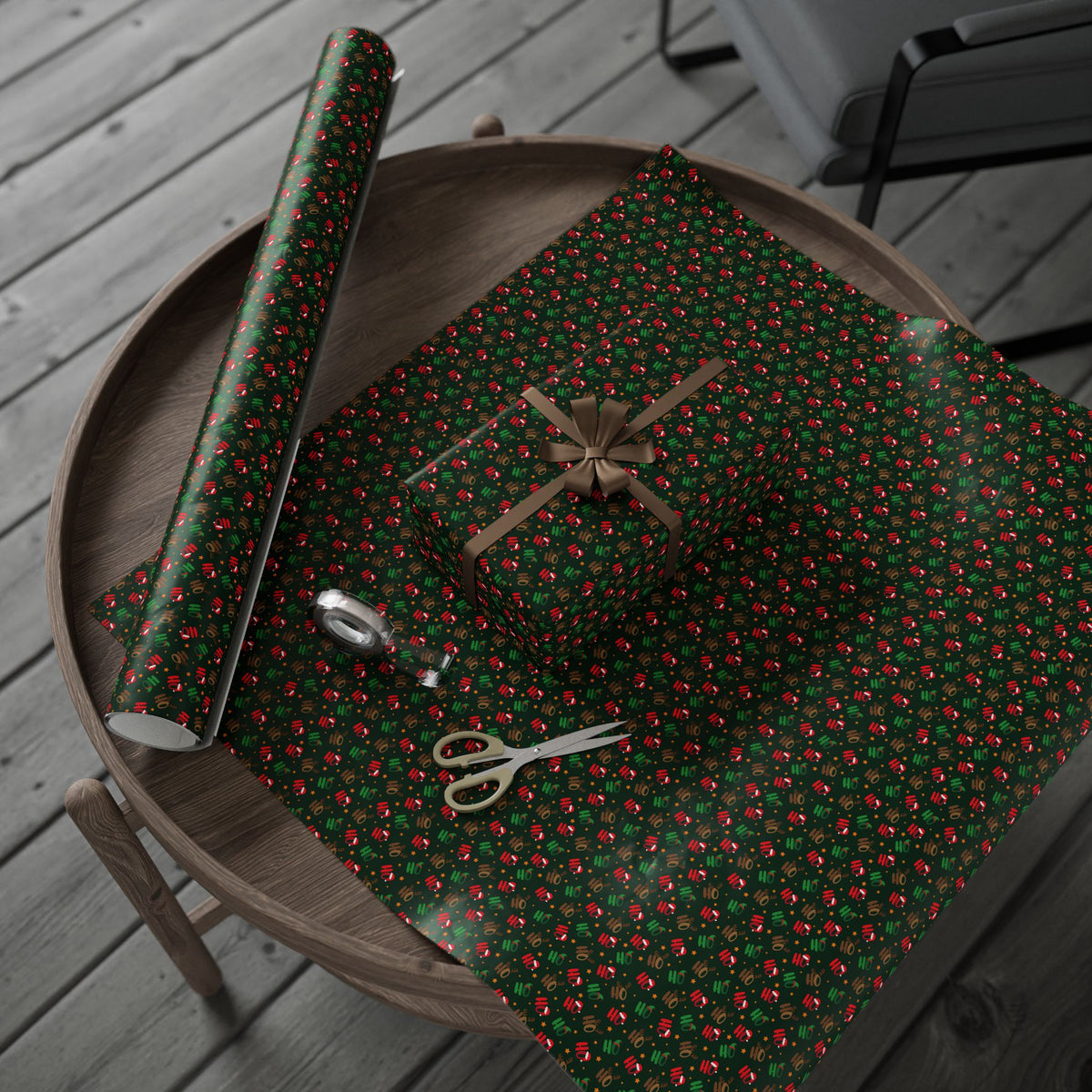 Christmas Ho Ho Ho Hats Wrapping Paper | Holiday Gift Wrapping Paper Roll