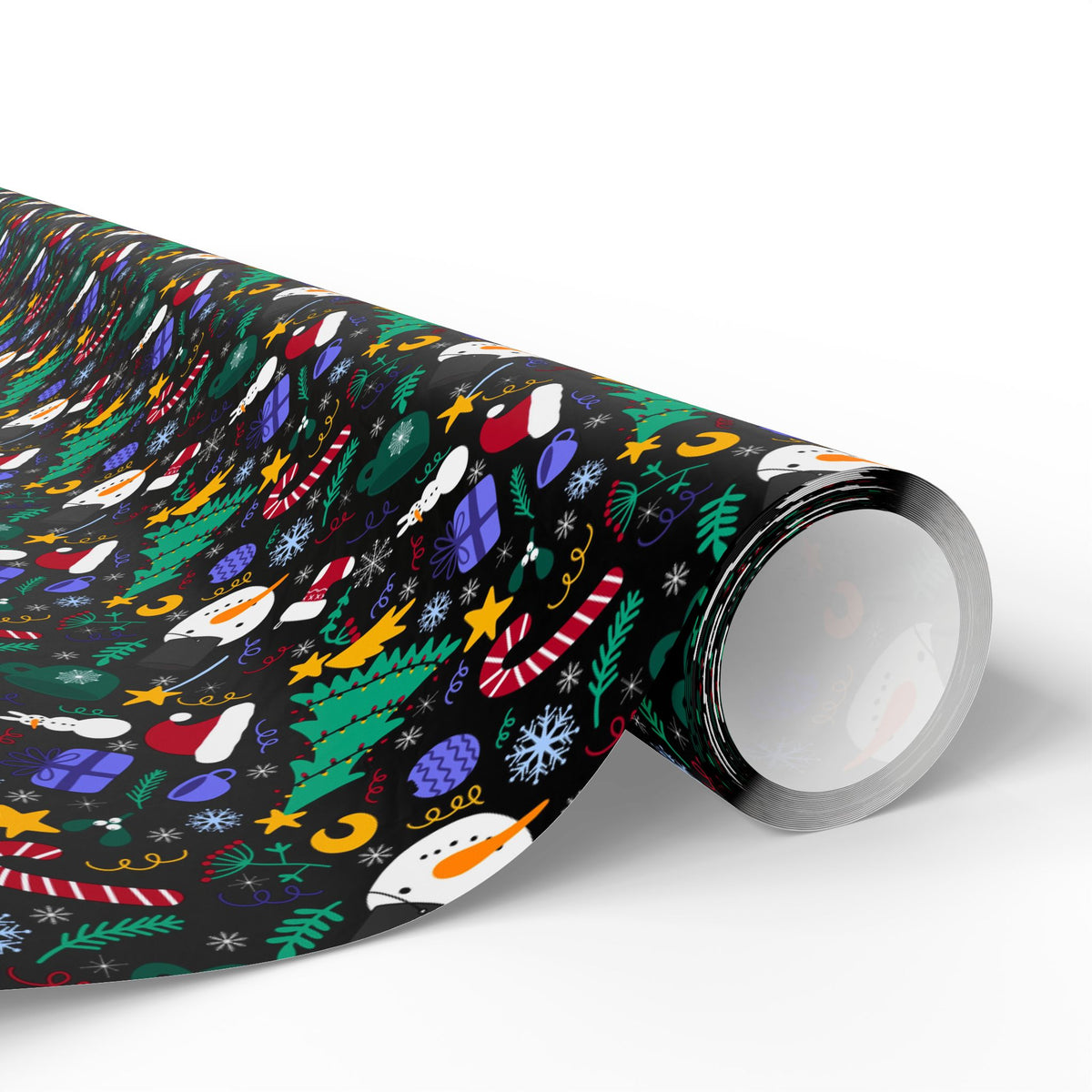 Christmas Snowman Doodles Wrapping Paper | Holiday Gift Wrapping Paper Roll
