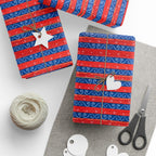 Christmas Striped Ribbons Wrapping Paper | Holiday Gift Wrapping Paper Roll