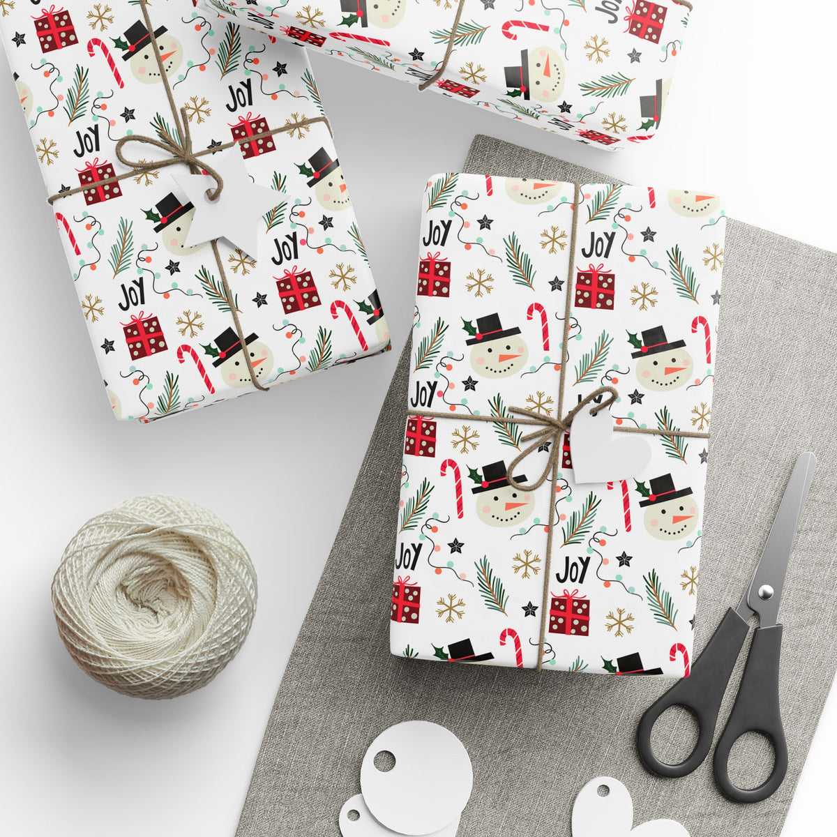 Christmas Snowman Joy Wrapping Paper | Holiday Gift Wrapping Paper Roll