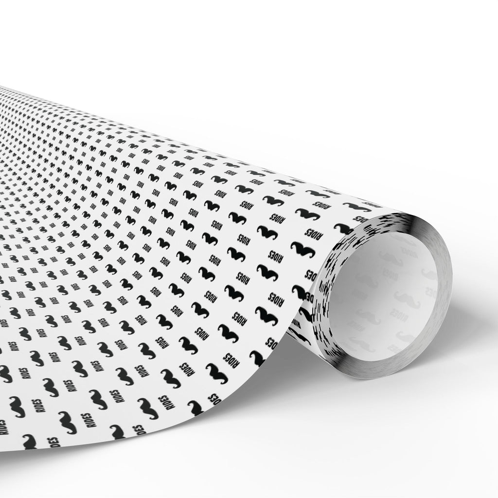 NSFW Free Mustache Rides on White Wrapping Paper - Holiday Gift Wrapping Paper Roll