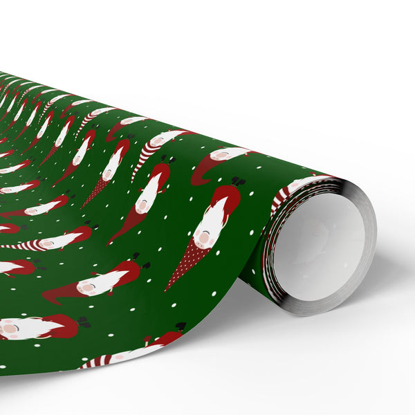 Christmas Dancing Gnomes Wrapping Paper | Holiday Gift Wrapping Paper Roll