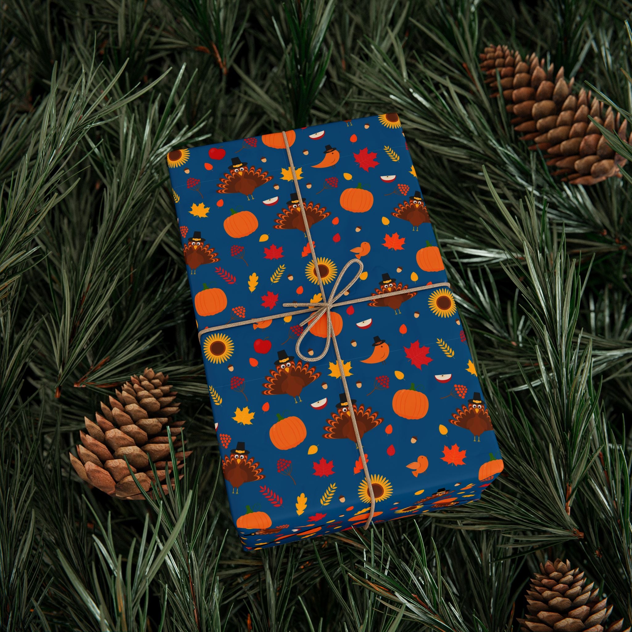Thanksgiving Turkey Day Wrapping Paper | Holiday Gift Wrapping Paper Roll