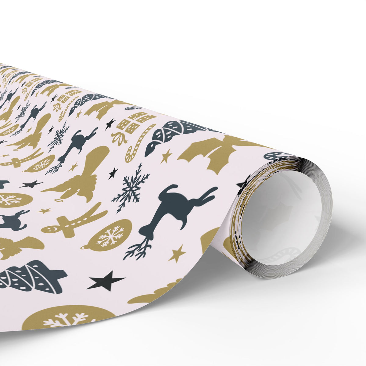 Christmas Reindeer Angels Wrapping Paper | Holiday Gift Wrapping Paper Roll