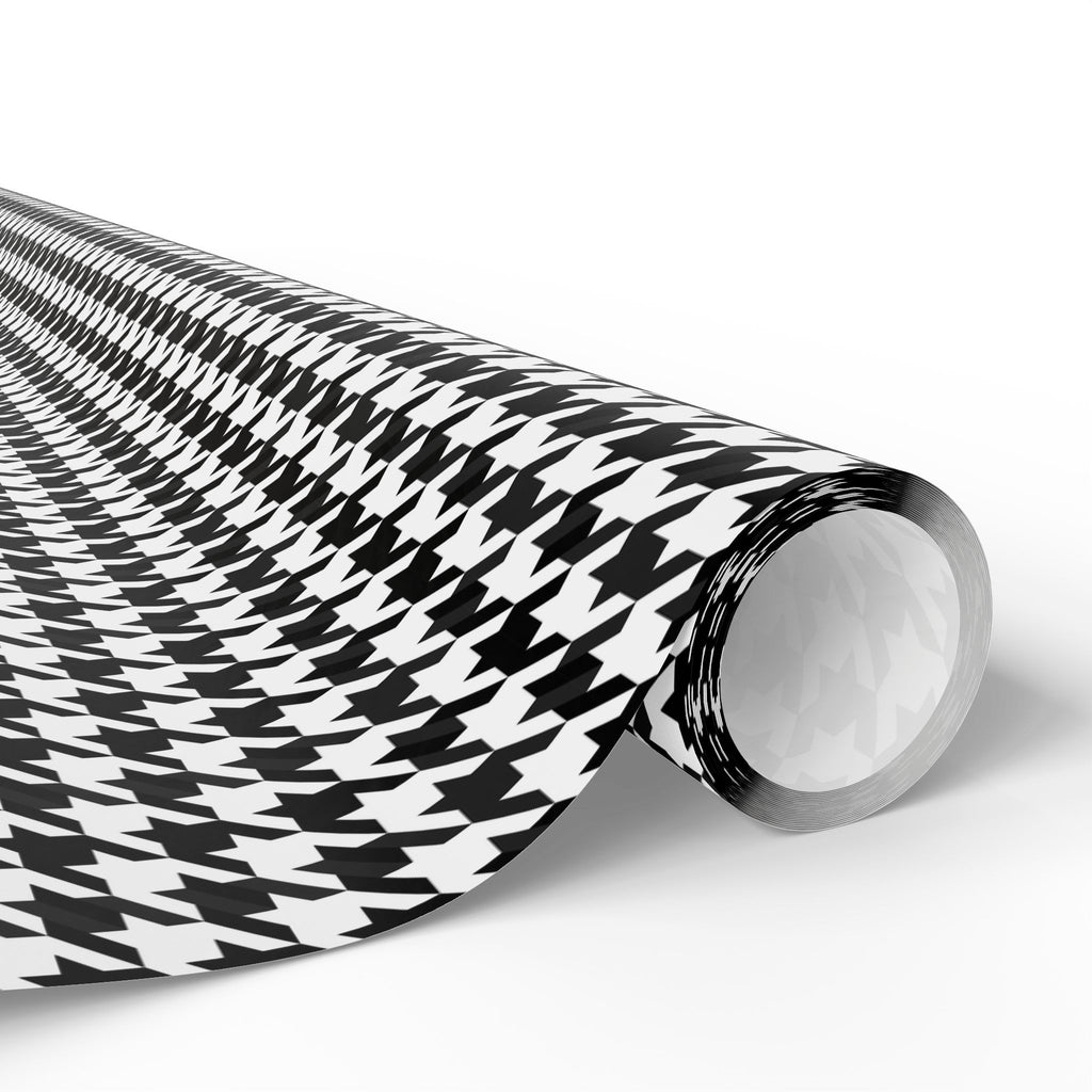 Houndstooth Wrapping Paper Design Black 001 - Holiday Gift Wrapping Paper Roll